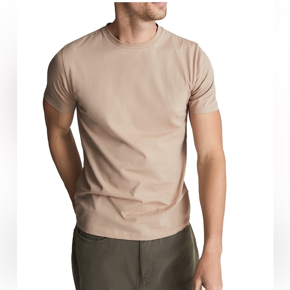 Reiss “Bless” Crewneck Tee Shirt (Stone)